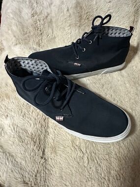 Ben Sherman Navy Chukka Boots with White Sole Trim